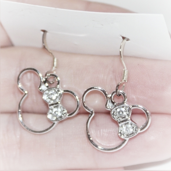 Disney Hollow Minnie Mouse crystal bow earrings - Picture 5 of 7